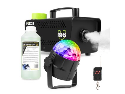 Fuzzix Partyset výrobníku mlhy F500S s náplní a efektem Tornado