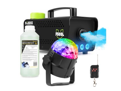 Fuzzix Partyset výrobníku mlhy F503L s náplní a efektem Tornado