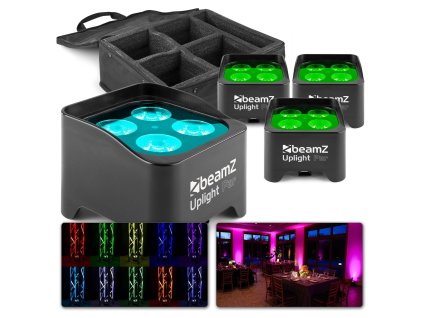 BeamZ BBP90 Set 4x Uplight PAR s přepravní brašnou