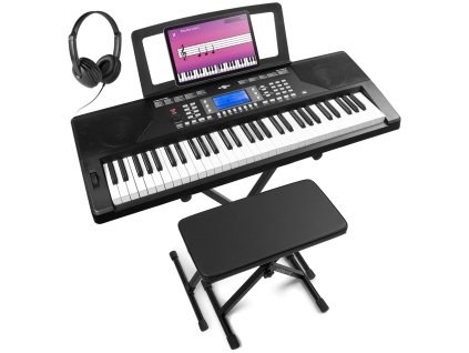 MAX Rhapsody61P Set keyboardu se stojanem, stoličkou a sluchátky