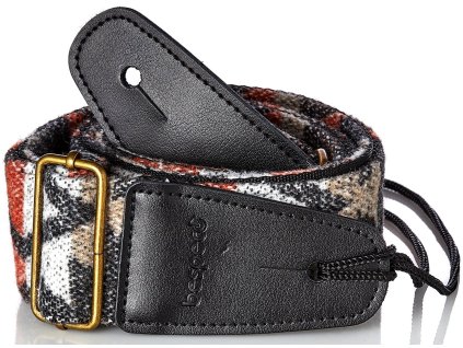 Bespeco Vintage-style Strap Black Pattern Wool/Polyester Metal Buckle