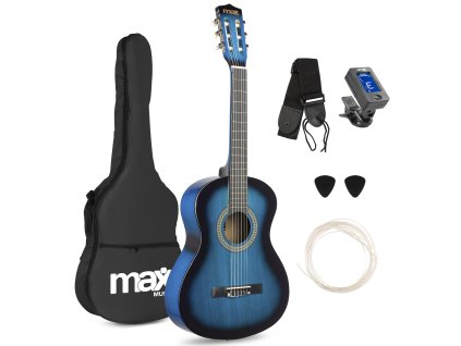 MAX SoloArt Junior 3/4 Classic guitar pack blue