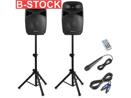 69625 vonyx vps122a plug play 800w speaker set with stands