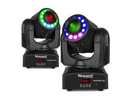 beamz panther 35 led spot moving head with led ring 2 pcs