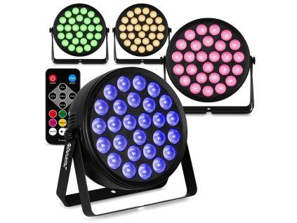 beamz bcc240 flat par 27x 4w rgbw 4 pc