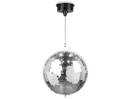Fuzzix MB30ML Zrcadlová koule 30cm s motorem s LED podsvícením