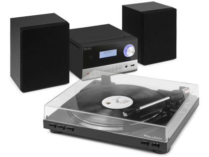 Audizio Arles DAB stereo set s gramofonem, CD, Bluetooth, mp3 a FM rádiem