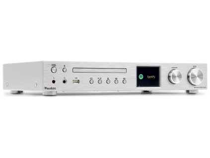 Audizio Bolzano Internet receiver with amplifier, DAB+ and CD player aluminium