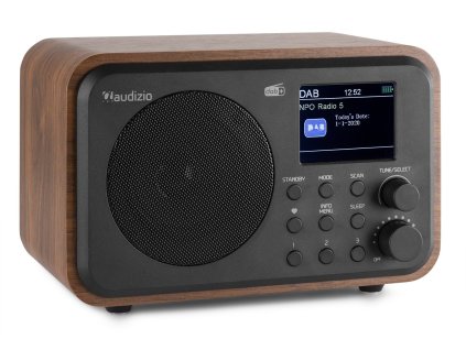 Audizio Milan přenosné rádio FM/DAB+ s baterií, dřevo