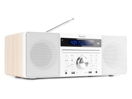 Audizio Prato mikrosystém s FM/DAB+, CD, USB a Bluetooth, bílý