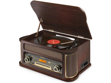 Fenton Memphis vintage gramofon, tmavé dřevo