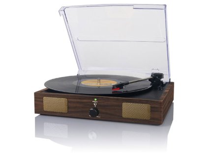 Fenton RP106DW Retro gramofon s reproduktory, tmavé dřevo