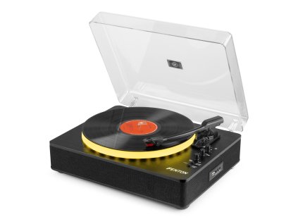 Fenton RP162LED Retro gramofon s LED podsvícením a BT in/out, černý