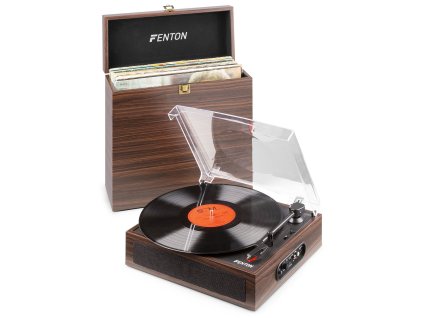 Fenton RP170D Gramofon s pouzdrem na desky, tmavé dřevo