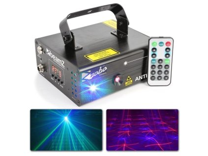 BeamZ Anthe II Dvojitý Laser 600MW RGB Gobo DMX IRC