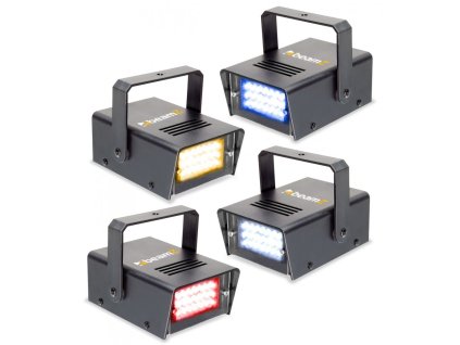 BeamZ Sada 4ks Mini LED Stroboskop RYBW
