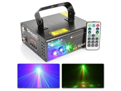 BeamZ Surtur II Double laser RG GOBO DMX IRC 3W Blue LED