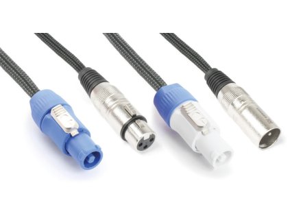 BeamZ Professional CX06-2 Light Combi Cable Powerconnector B - XLR M / Powerconnector A - XLR F 2M