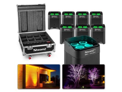 BeamZ BBP54 Set 8x Uplight PAR v přepravním kufru FCC10