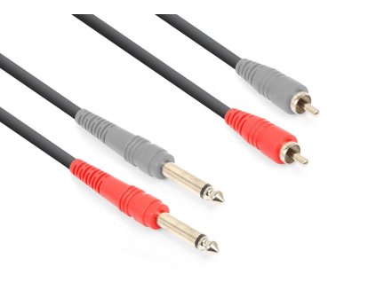 Vonyx CX324-3 kabel 2x 6,3 mm mono jack (M) - 2x RCA (M) 3m