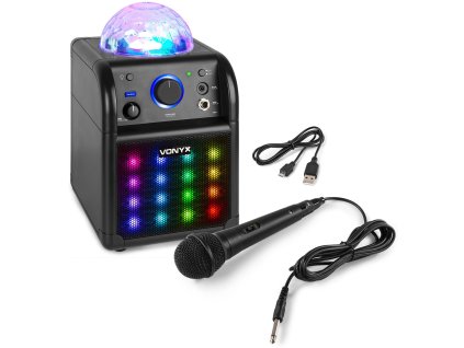 Vonyx SBS50B-PLUS Karaoke černá sada s LED světelnými efekty