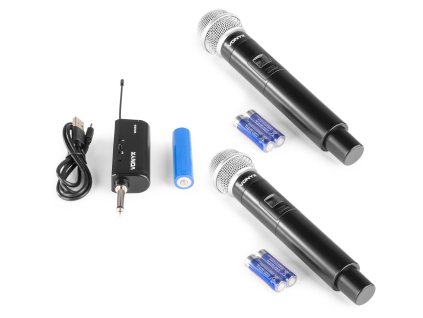 Vonyx WM552 Duální bezdrátový mikrofon Plug-and-Play Set UHF