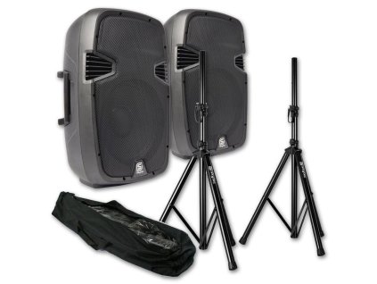 Vonyx SPJ-800A 8" 400W Set aktivních reproboxů se stojany