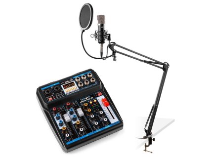 Vonyx CMS400 Podcast Starter Set studiového mikrofonu s ramenem a mixpultem