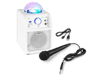 Vonyx SBS50W Karaoke set s BT a LED mikrofonem v bílé barvě