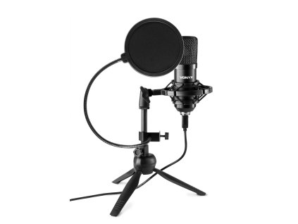 Vonyx CM300B Set studiového USB mikrofonu s popfiltrem