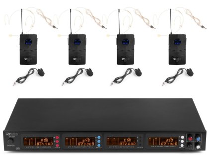 Power Dynamics PD504B Bezdrátový UHF mikrofonní systém s 4 bodypack mikrofony