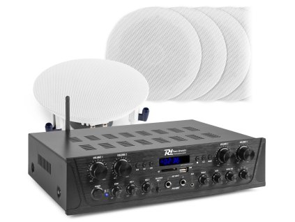 Power Dynamics PV240BT 4 zónový zvukový systém s Bluetooth a 8 stropními reproduktory