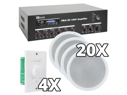 Power Dynamics 100V Bundle Set s 20 reproduktory a ovladači hlasitosti