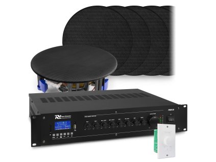 Power Dynamics Zvukový systém s 12x vestavěnými reproduktory NCSP5B a zesilovačem PRM120 s BT