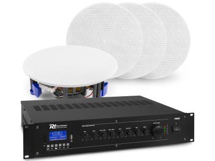 Power Dynamics zvukový systém se 4x vestavěným reproduktorem NCSP5, zesilovačem PRM60 s BT