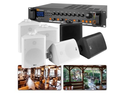Power Dynamics 100V Horeca Set ozvučení 90W 2 zóny (vnitřní a venkovní)