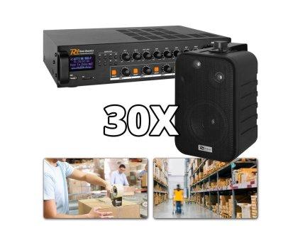 Power Dynamics 100V Ozvučovací 4 zónový systém s 30 reproduktory