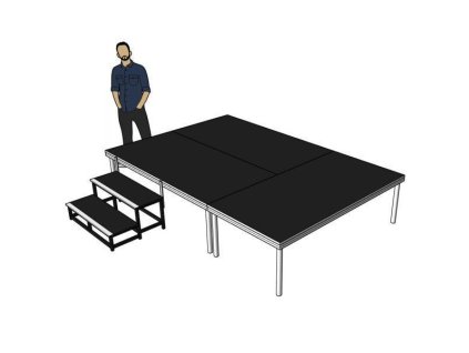 Power Dynamics Kompletní podium 3x2m - výška 60cm včetně schodů