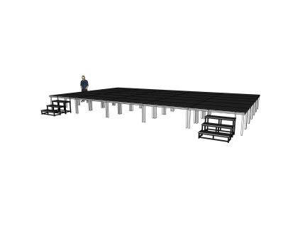 Power Dynamics Kompletní podium 10x6m - výška 40cm včetně schodů