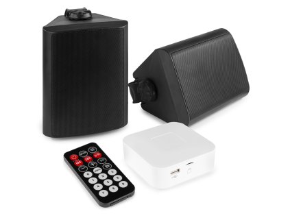 Power Dynamics BT20 Mini zesilovač s BT a venkovními reproduktory (5" - 120W)
