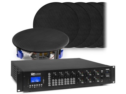 Power Dynamics 6 zónový zvukový systém se zesilovačem PRM606, BT a 12x vestavěnými reproduktory (černá)