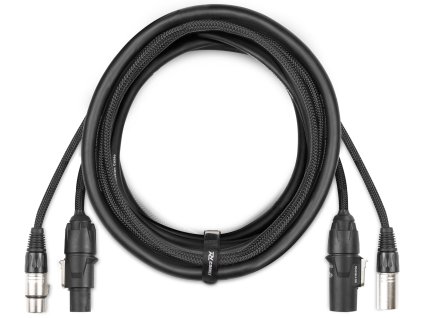 Power Dynamics CX07-2 Combi Cable Powerconnector TR - XLR M / Powerconnector TR - XLR F 2m