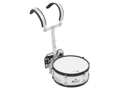 Dimavery MS-200, pochodový bubínek rytmický 14" x 5,5" s postrojem, bílý