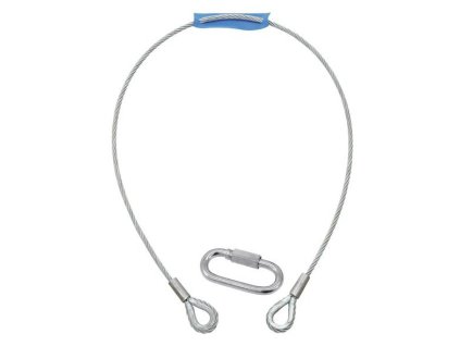 Eurolite Lanko jistící 6 x 1000 mm, až do 35 kg, stříbrné, karabina typ B