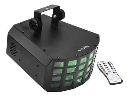 Eurolite LED Derby 5x10W RGBWA, DMX, IR, paprskový efekt