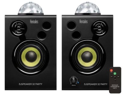 Hercules DJMonitor PARTY 32 , sada 2 aktivních DJ reproduktorů s LED osvětlením