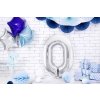 PartyDeco Foliový balón číslo 0, 86cm stříbrný