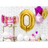 PartyDeco Foliový balón číslo 0, 86cm zlatý