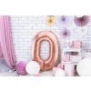 PartyDeco Foliový balón číslo 0, 86cm rose zlatý