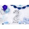 PartyDeco Foliový balón číslo 2, 86cm stříbrný